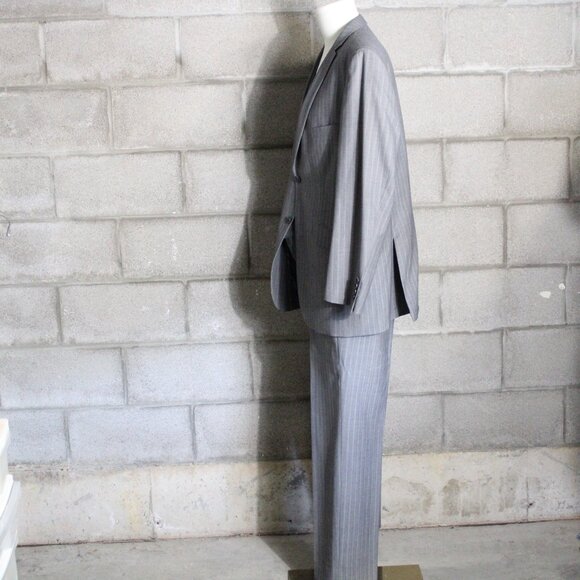 Haines Bonner of London 46R US Men's 3 Piece Suit Grey Pinstripe - Picture 8 of 12